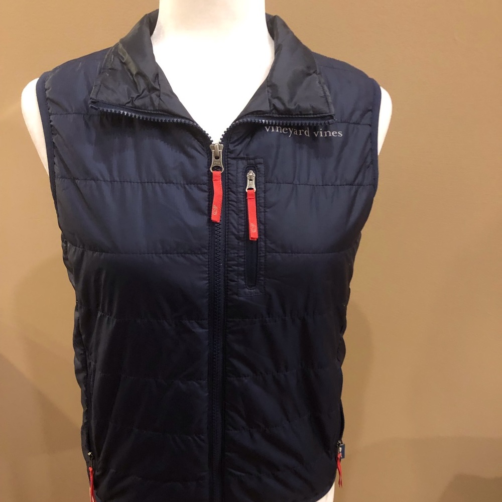 Vineyard Vine Navy Quilted Vest, Size M